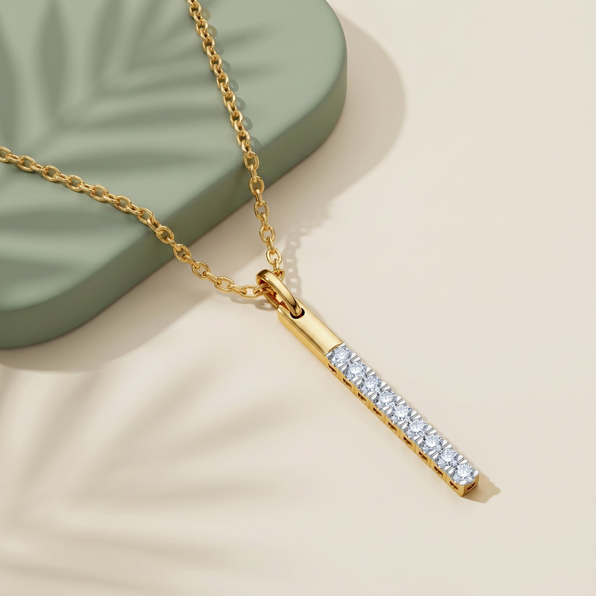 Gold Graceful Line Lab Grown Diamond Pendant