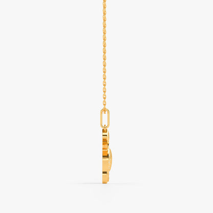 Gold Classy Tortoise Lab Grown Pendant