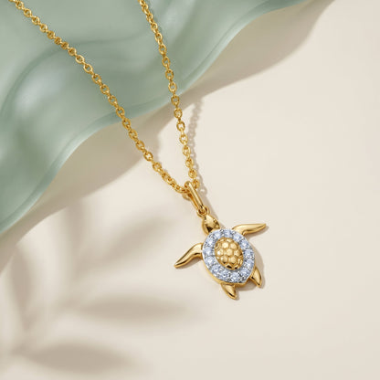 Gold Classy Tortoise Lab Grown Pendant
