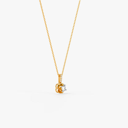 Gold Pretty Rose Lab Grown Diamond Pendant