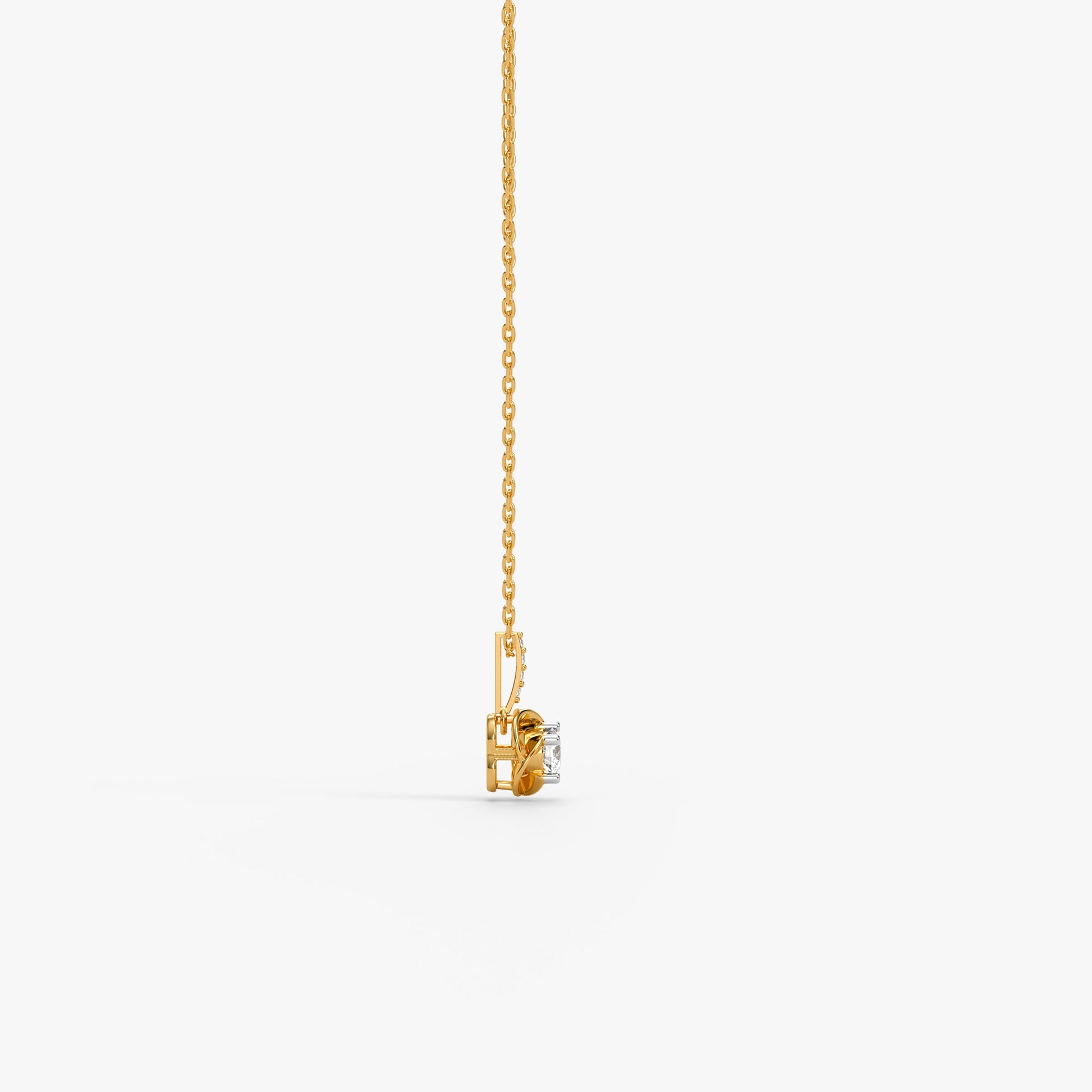 Gold Pretty Rose Lab Grown Diamond Pendant
