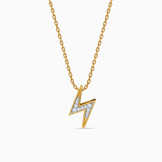 Gold Bolt of Brilliance Lab grown Diamond Pendant
