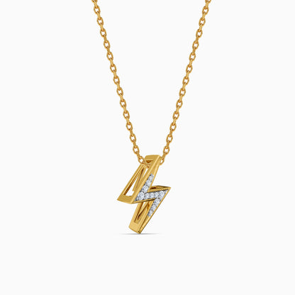 Gold Bolt of Brilliance Lab grown Diamond Pendant