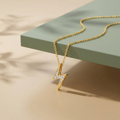 Gold Bolt of Brilliance Lab grown Diamond Pendant