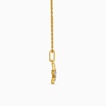 Gold Radiant Aureole Lab Grown Diamond Pendant
