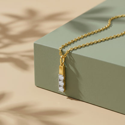 Gold Thalora Arc Lab Grown Diamond Pendant