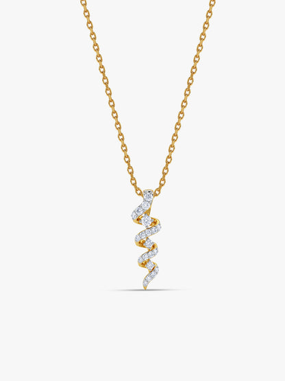 Gold Eternal Spiral Lab Grown Diamond Pendant