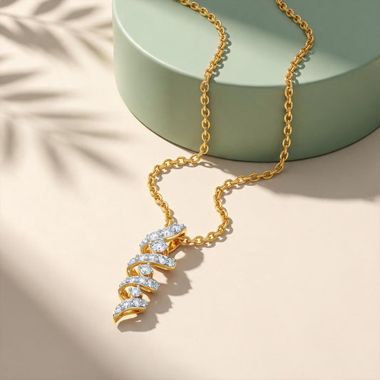 Gold Eternal Spiral Lab Grown Diamond Pendant