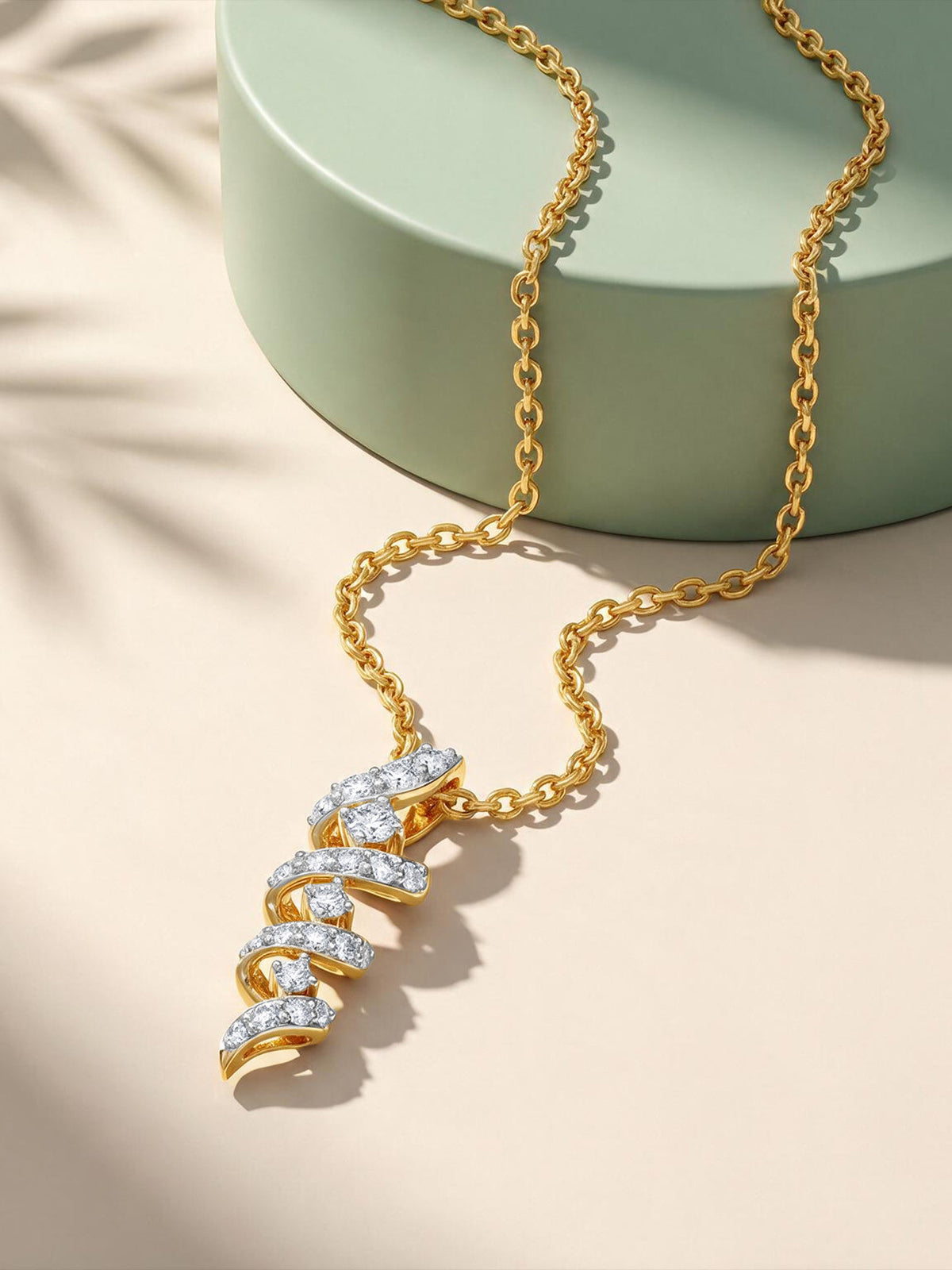Gold Eternal Spiral Lab Grown Diamond Pendant
