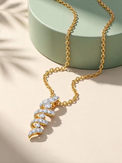 Gold Eternal Spiral Lab Grown Diamond Pendant