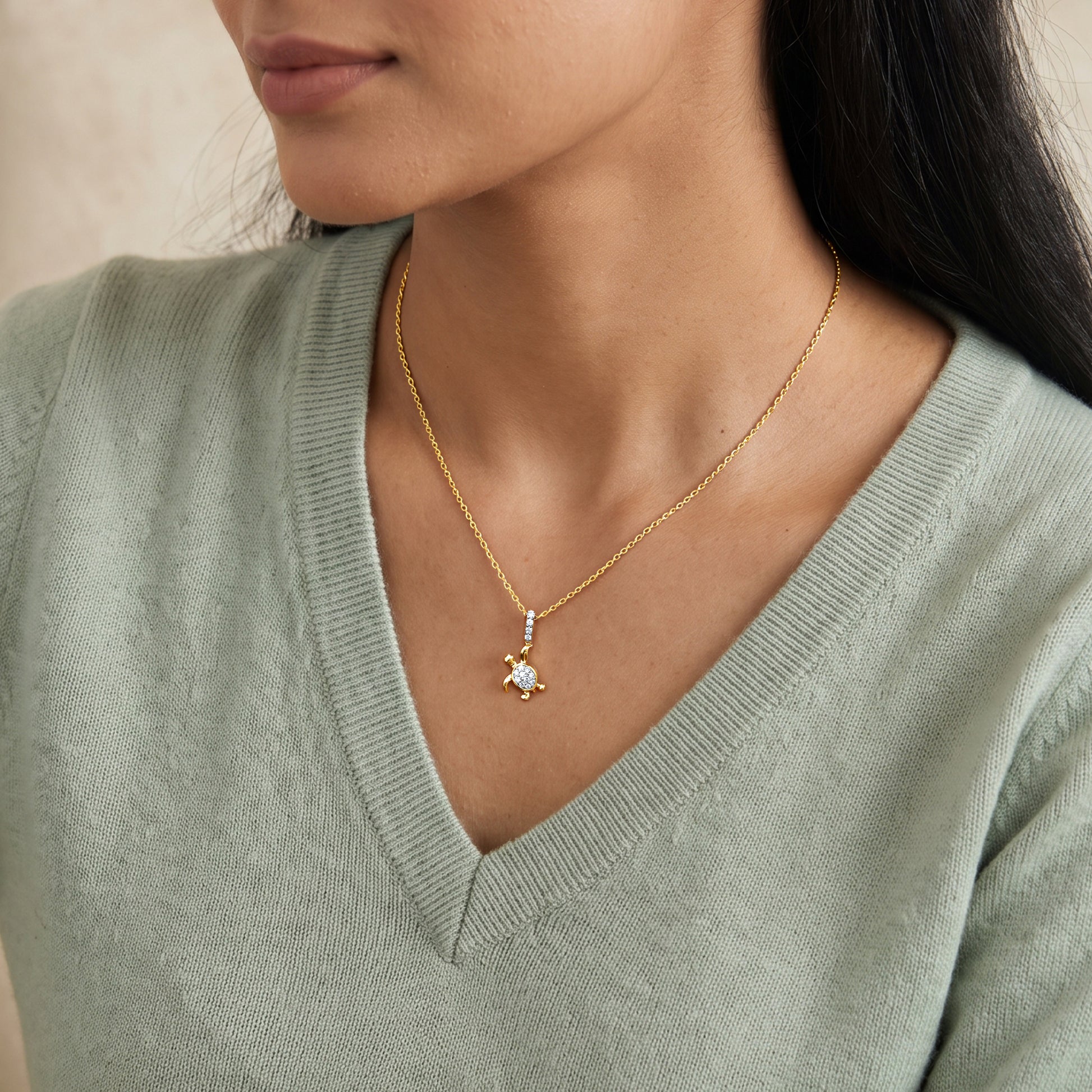 Gold Coastal Tale Lab Grown Diamond Pendant