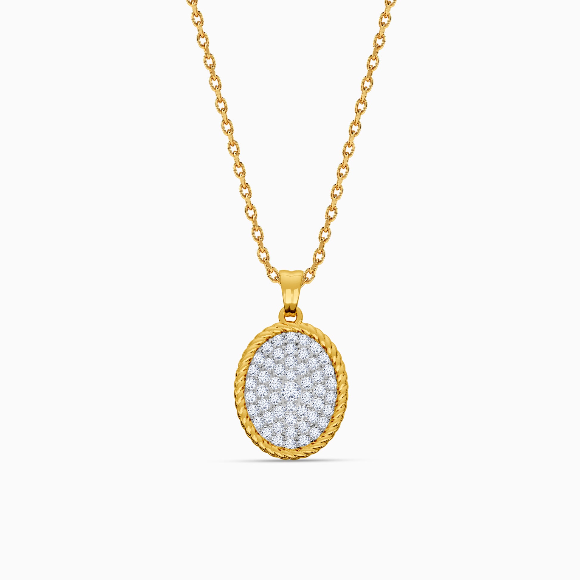 Gold Duchess Halo Lab Grown Diamond Pendant