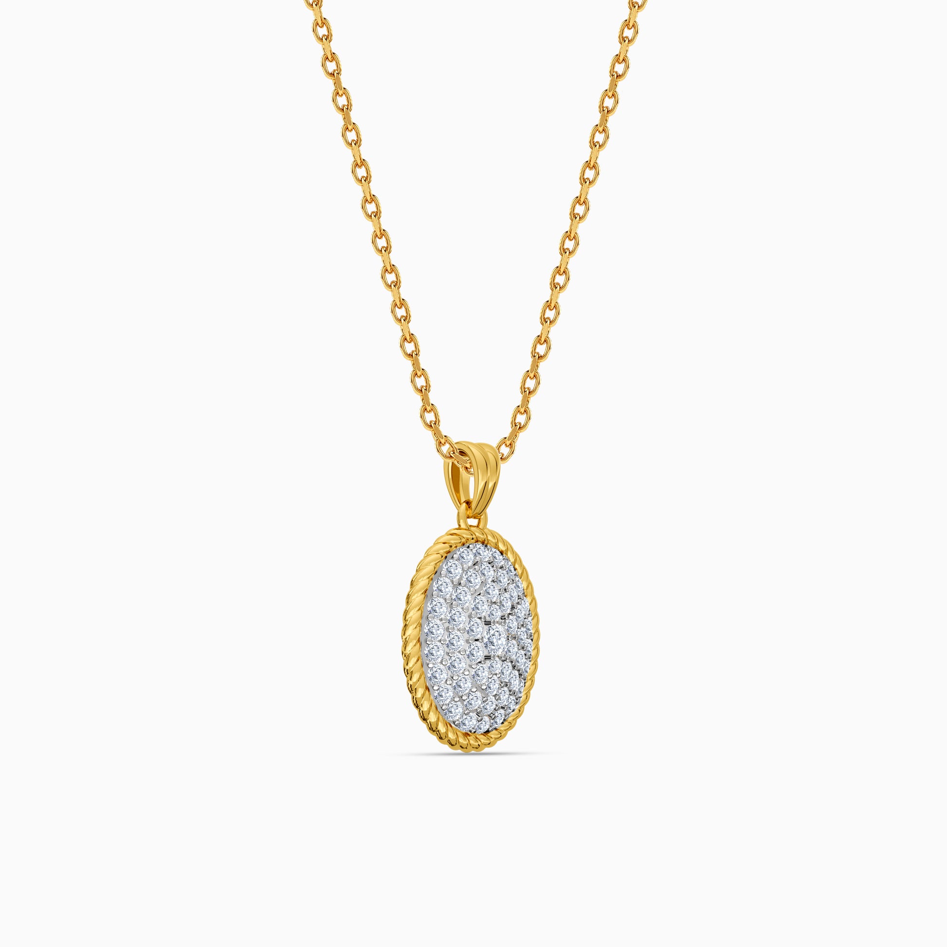 Gold Duchess Halo Lab Grown Diamond Pendant