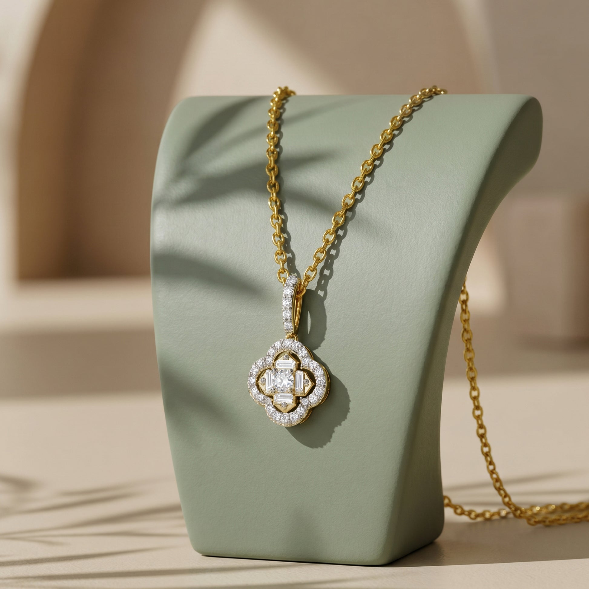 Gold Clover Cascade Lab Grown Diamond Earrings