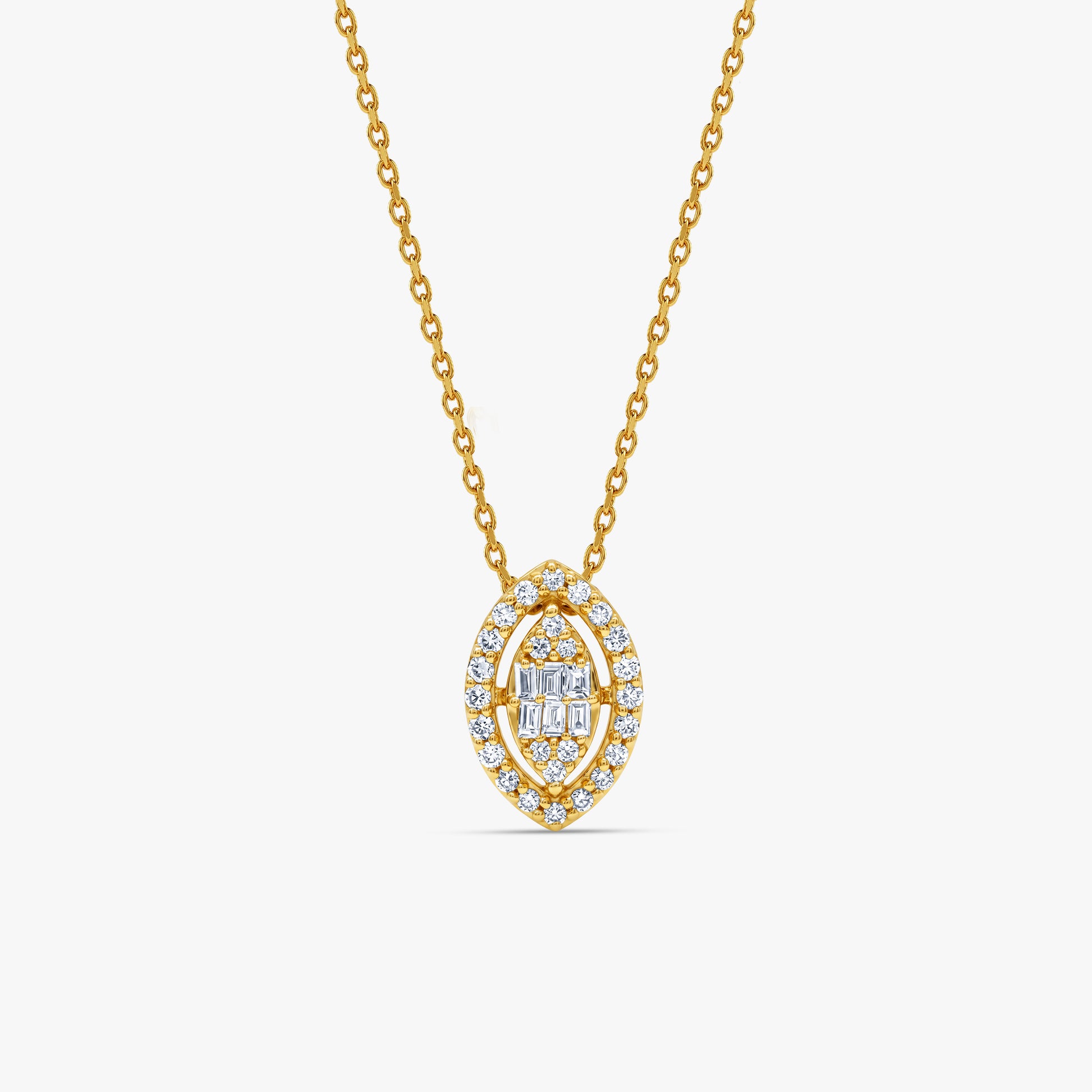 Gold Lumi Marquise Lab Grown Diamond Pendant