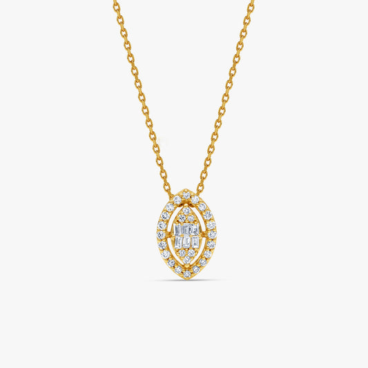 Gold Lumi Marquise Lab Grown Diamond Pendant