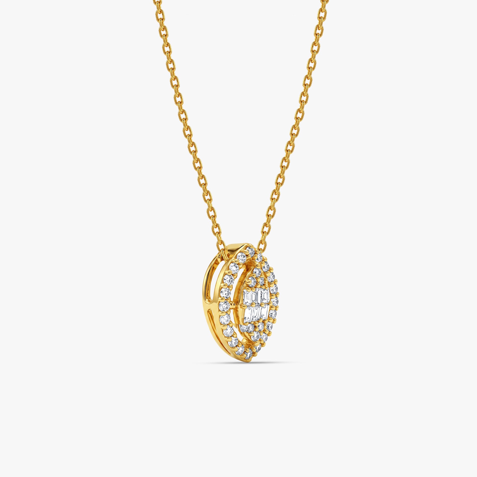 Gold Lumi Marquise Lab Grown Diamond Pendant