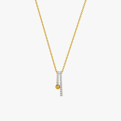 Gold Linear Muse Lab Grown Diamond Pendant
