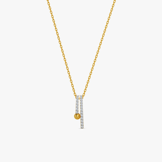 Gold Linear Muse Lab Grown Diamond Pendant