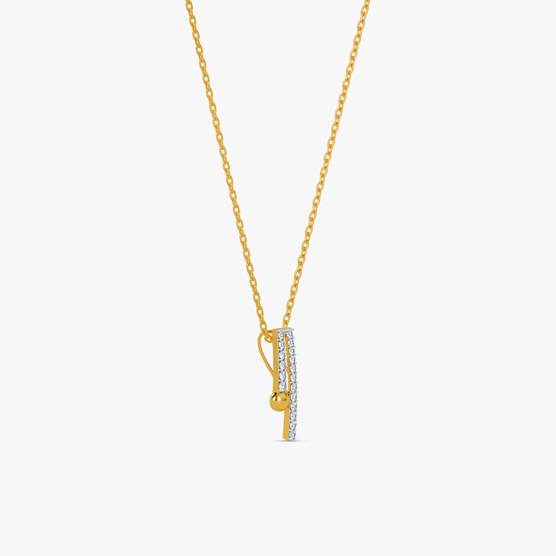 Gold Linear Muse Lab Grown Diamond Pendant
