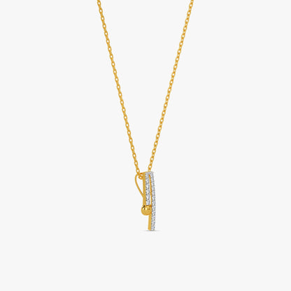 Gold Linear Muse Lab Grown Diamond Pendant