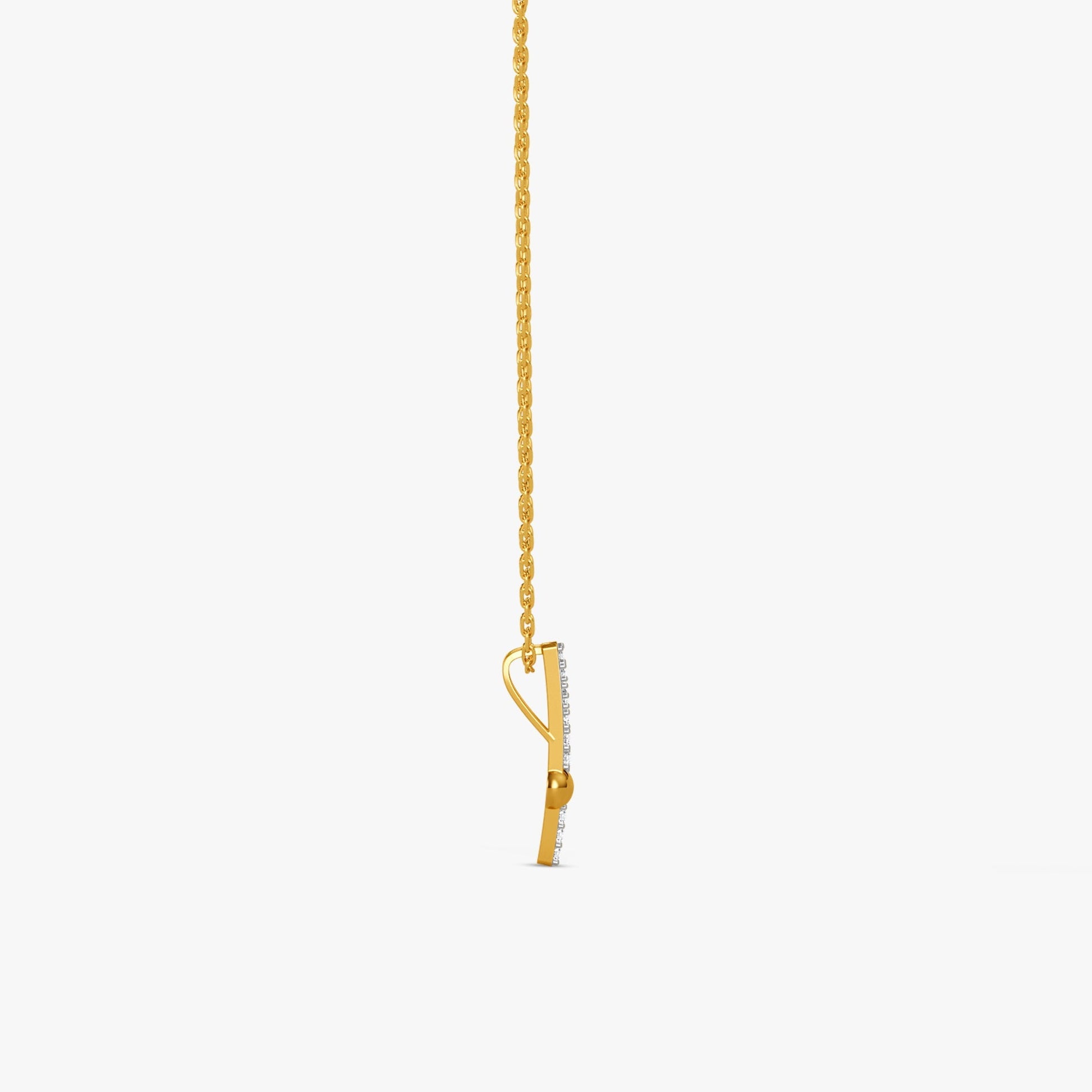 Gold Linear Muse Lab Grown Diamond Pendant