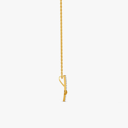 Gold Linear Muse Lab Grown Diamond Pendant