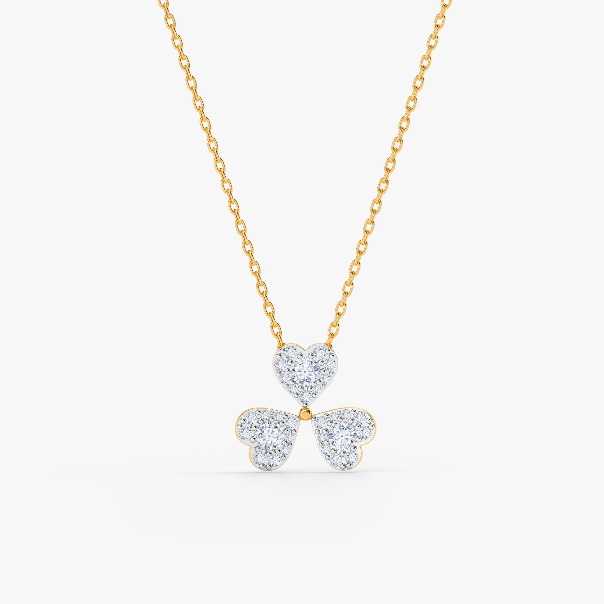 Gold Clover Radiance Lab Grown Diamond Pendant