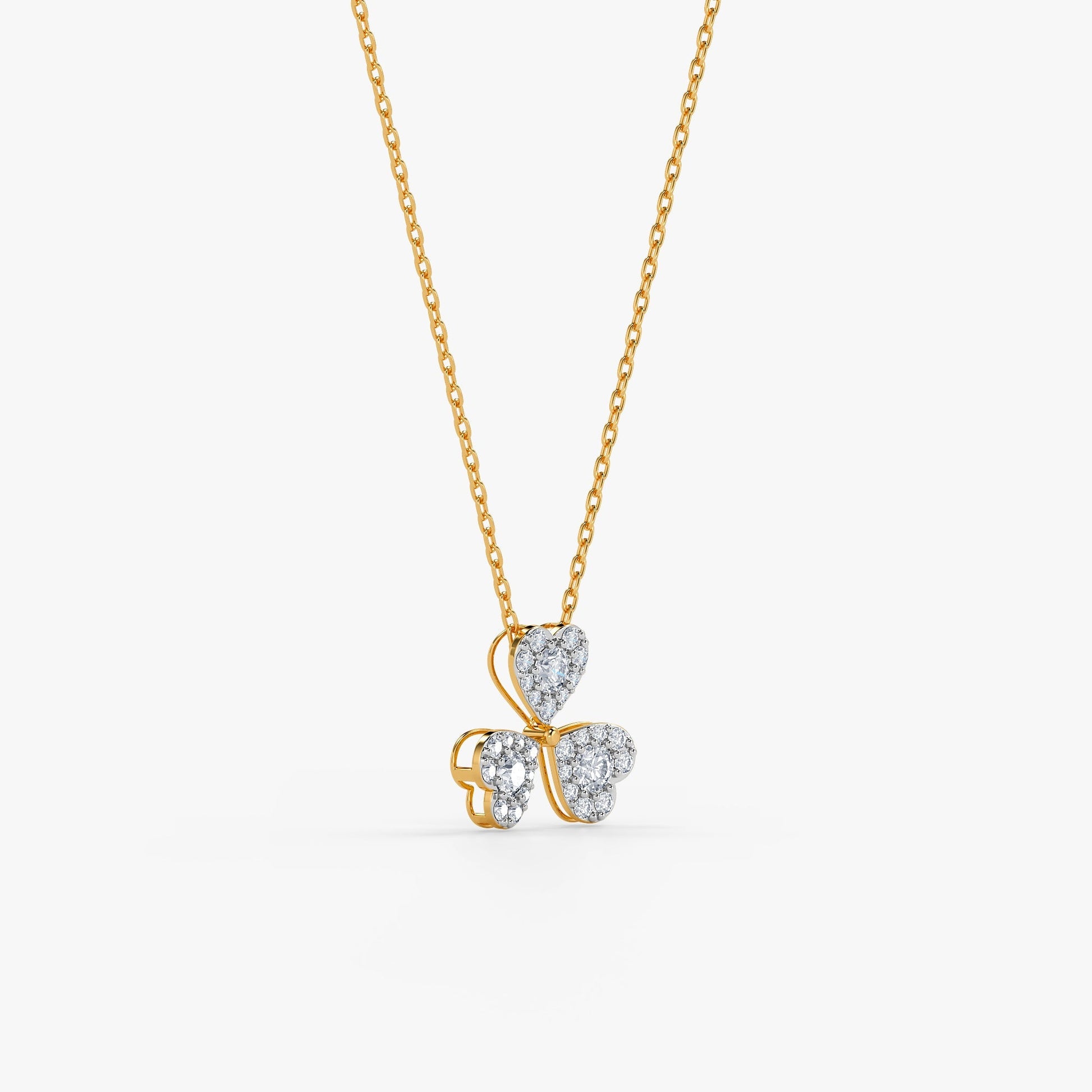 Gold Clover Radiance Lab Grown Diamond Pendant