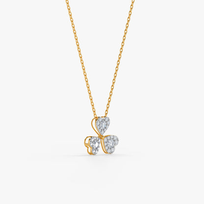 Gold Clover Radiance Lab Grown Diamond Pendant