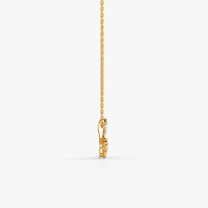 Gold Clover Radiance Lab Grown Diamond Pendant