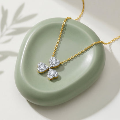 Gold Clover Radiance Lab Grown Diamond Pendant