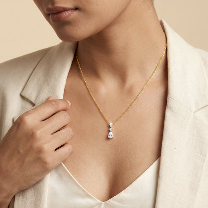Gold Solenne Weave Lab Grown Diamond Necklace
