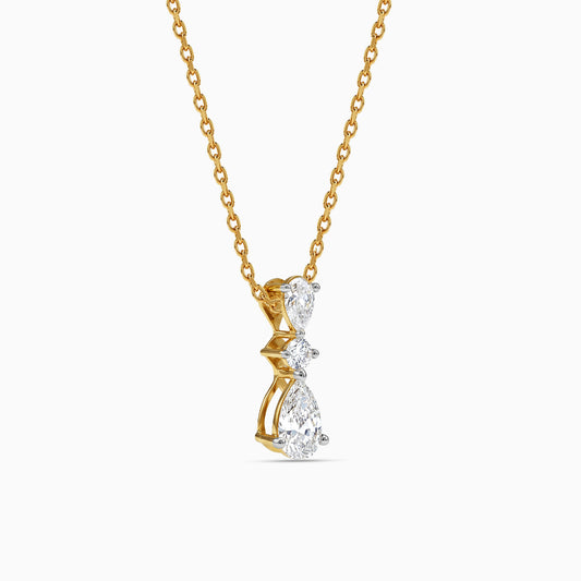 Gold Solenne Weave Lab Grown Diamond Necklace