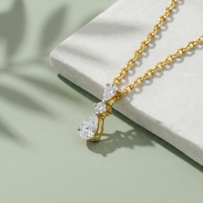 Gold Solenne Weave Lab Grown Diamond Pendant