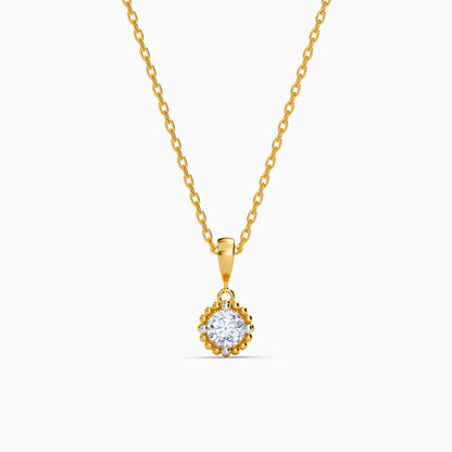Gold Halo Weave Lab Grown Diamond Pendant