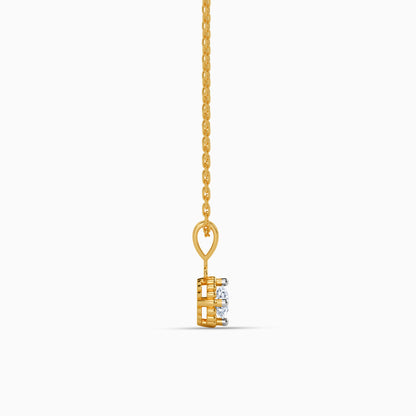 Gold Halo Weave Lab Grown Diamond Pendant