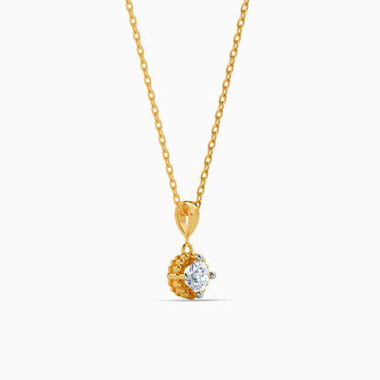 Gold Halo Weave Lab Grown Diamond Pendant