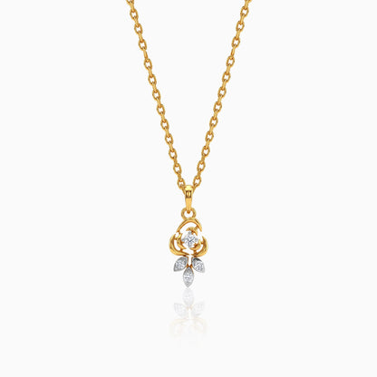Gold Petaline Charm Lab Grown Diamond Pendant