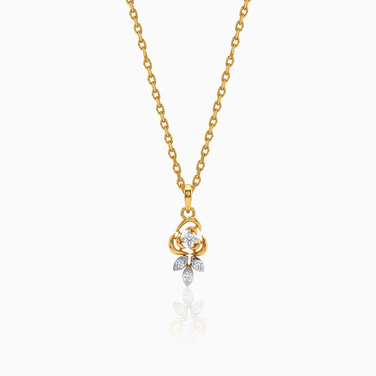 Gold Petaline Charm Lab Grown Diamond Pendant