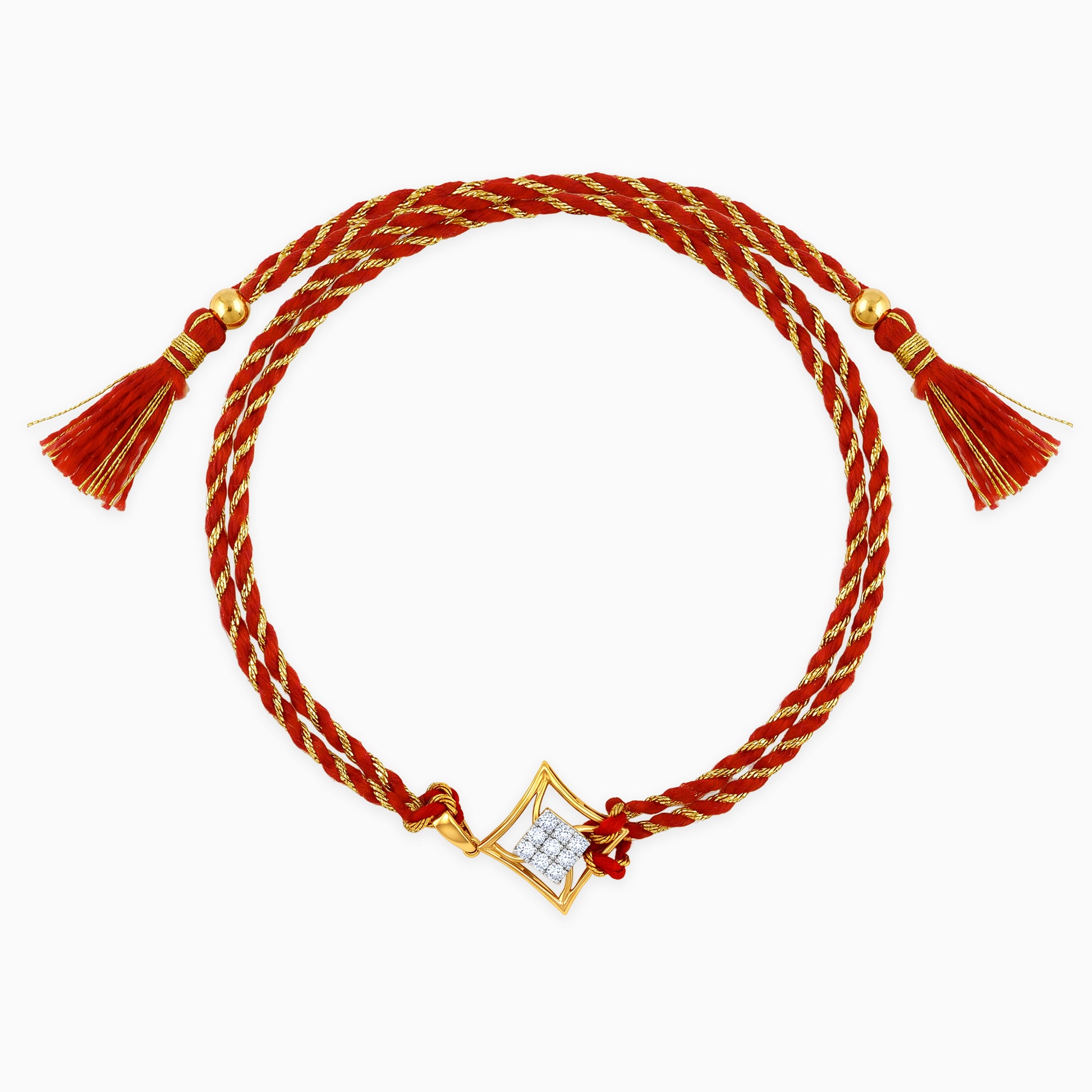 Gold Rekh Lab Grown Diamond Convertible Rakhi Pendant