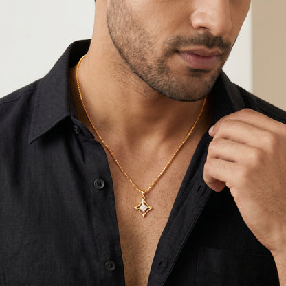 Gold Rekh Lab Grown Diamond Convertible Rakhi Pendant