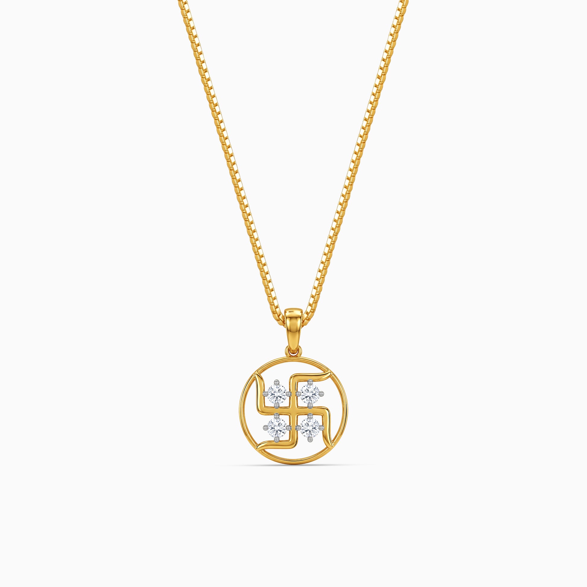 Gold Aashir Lab Grown Diamond Convertible Rakhi Pendant