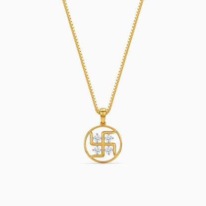 Gold Aashir Lab Grown Diamond Convertible Rakhi Pendant