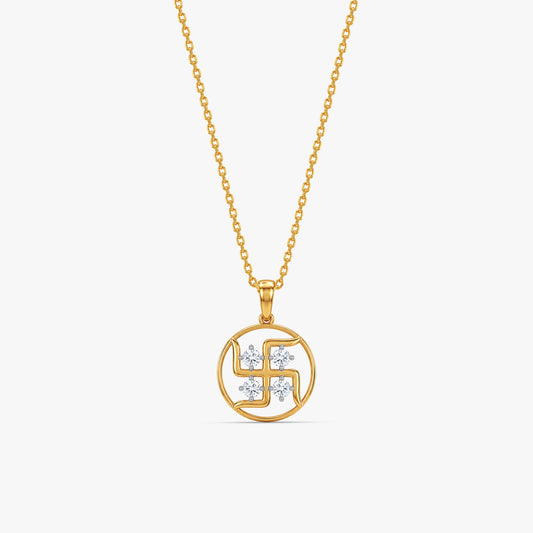 Gold Aashir Lab Grown Diamond Pendant