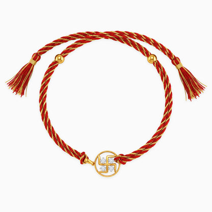Gold Aashir Lab Grown Diamond Convertible Rakhi Pendant