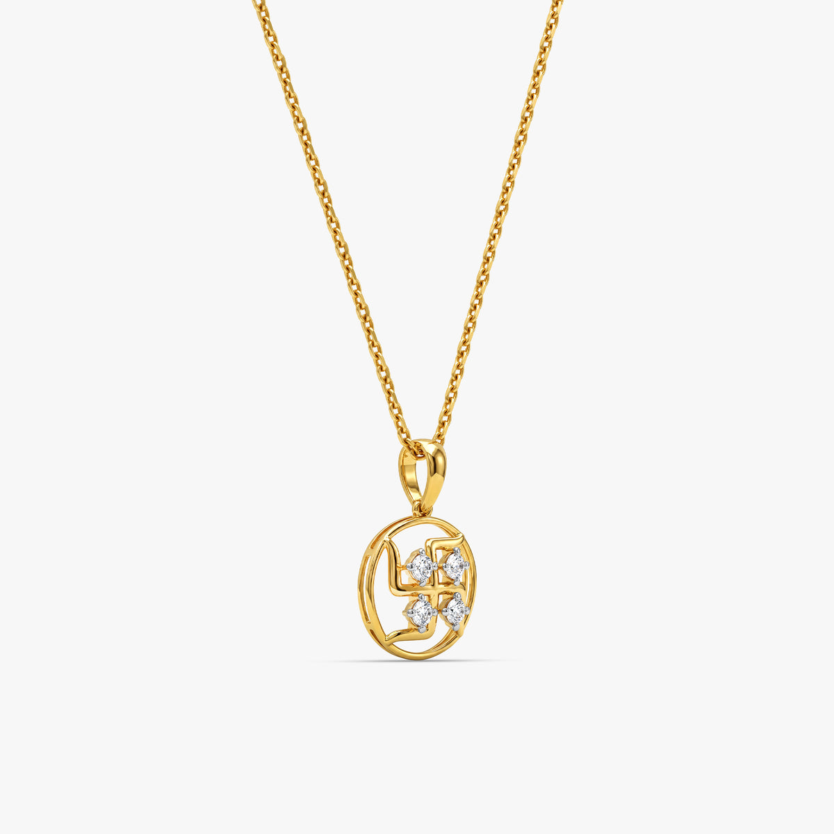 Gold Aashir Lab Grown Diamond Pendant