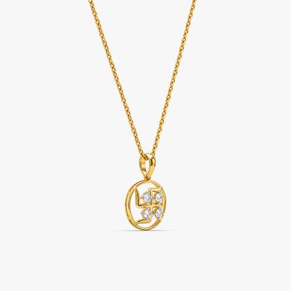 Gold Aashir Lab Grown Diamond Pendant