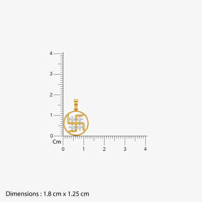 Gold Aashir Lab Grown Diamond Convertible Rakhi Pendant