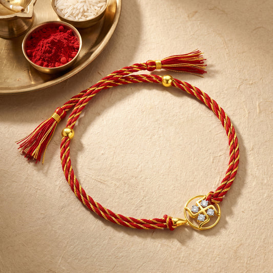 Gold Aashir Lab Grown Diamond Convertible Rakhi Pendant
